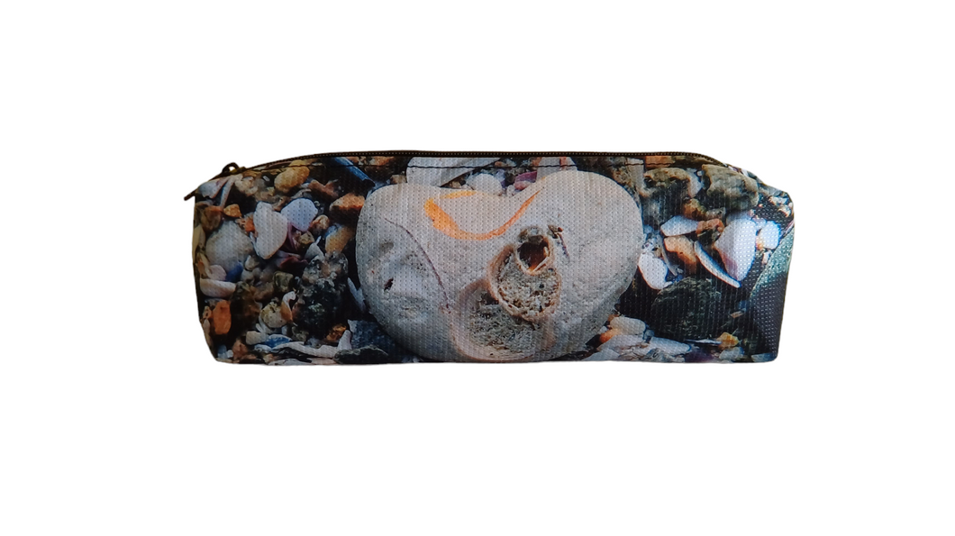 Pencil Zip Bag [sublimation print on recycled fabric made from plastic bottles] – OCEAN HEART
