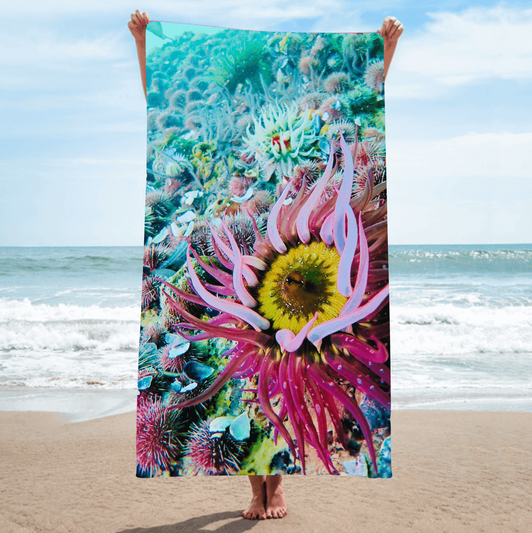 BEACH Towel [highly absorbent micro fibre fabric] - Passion Fruit Bloom