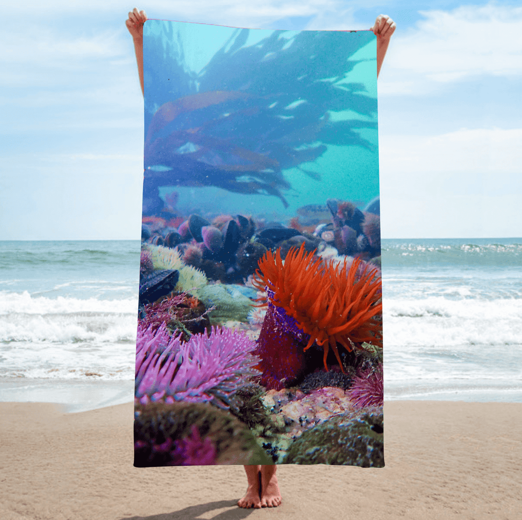 BEACH Towel [highly absorbent micro fibre fabric] - Ocean Motion Bloom