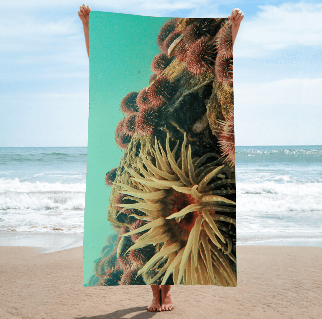 BEACH Towel [highly absorbent micro fibre fabric]  - BLOOMING GOLD