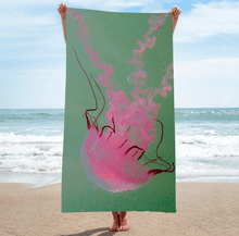 Load image into Gallery viewer, BEACH Towel [highly absorbent micro fibre fabric]  - Pink Jelly Ballerina 1
