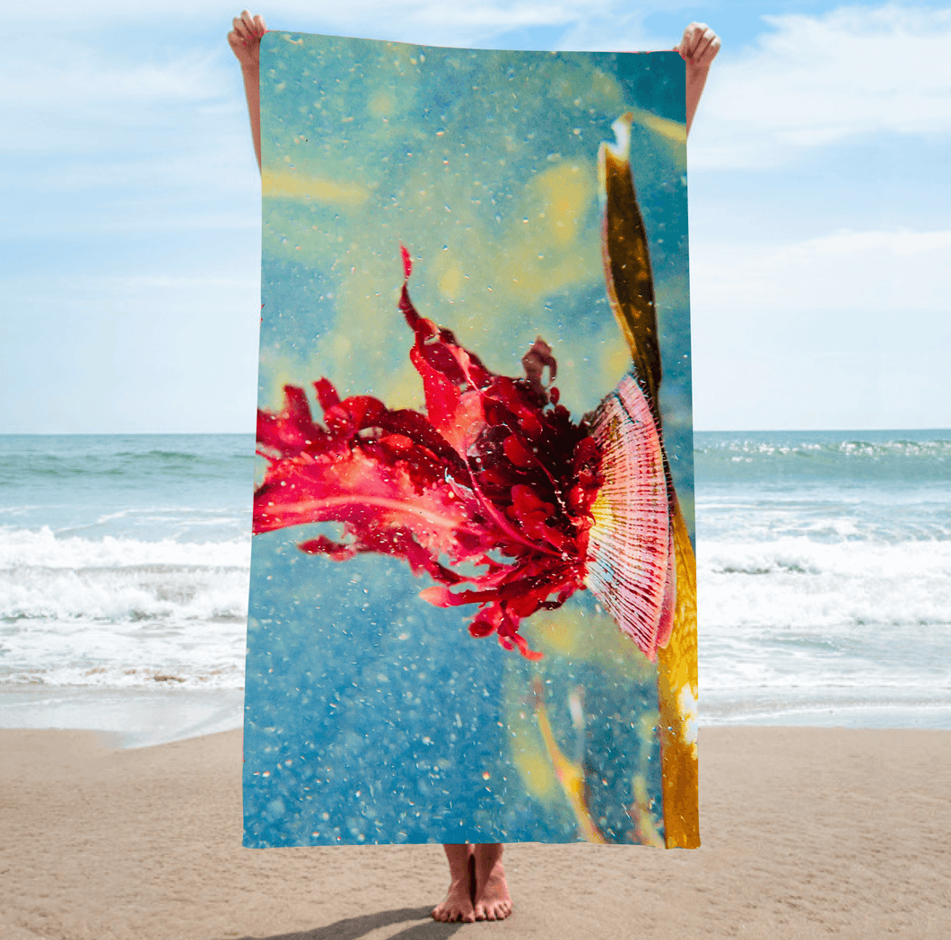 BEACH Towel [highly absorbent micro fibre fabric] - PRISCILLA QUEEN OF THE OCEAN 1