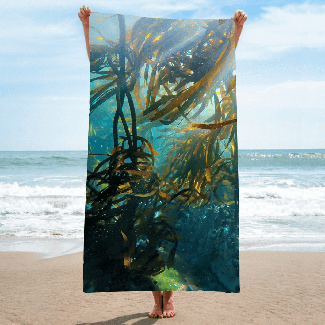 BEACH Towel [highly absorbent micro fibre fabric]  - KELP FOREST