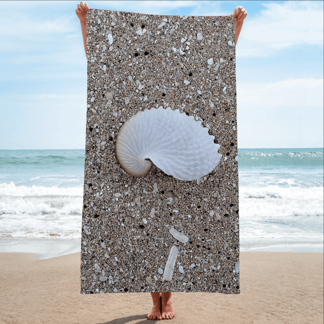 BEACH Towel [highly absorbent micro fibre fabric] - Nautilus SHELLter Gem